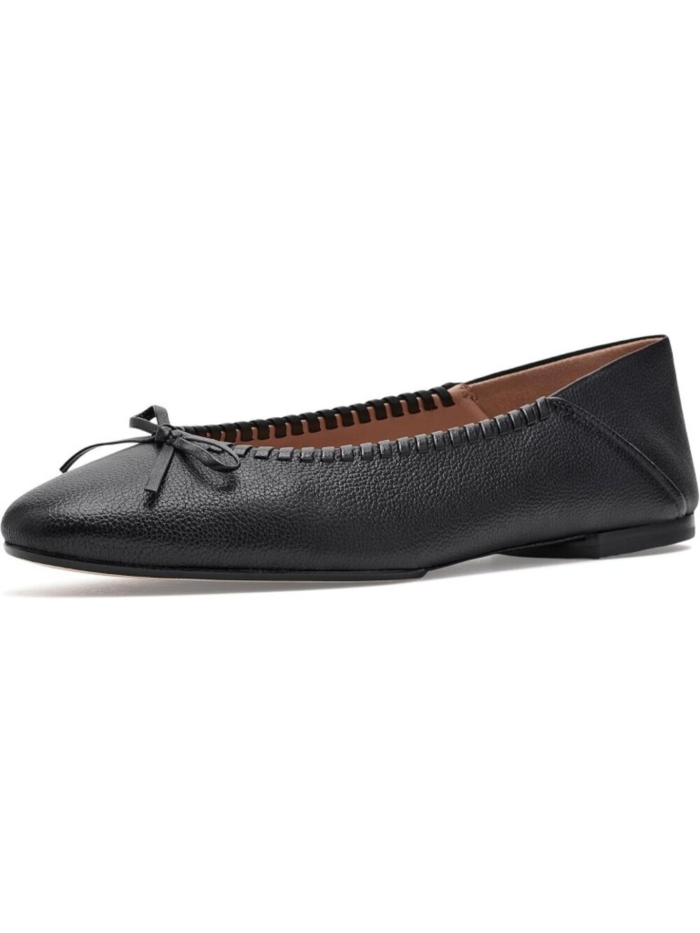 Cole Haan Womens Black Leather Jaya Travel Ballet Flat Comfortable Slip On Shoes